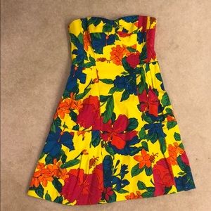 Strapless floral dress